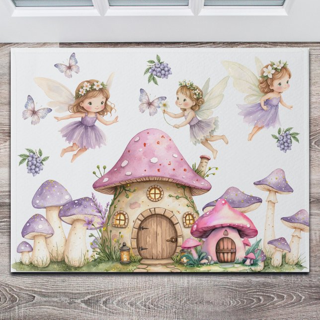 Magic Fairies Pink Mushrooms Doormat (Creator Uploaded)