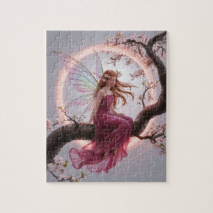 Magic Fairy Among Cherry Flowers - Illustration d Jigsaw Puzzle