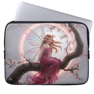 Magic Fairy Among Cherry Flowers - Illustration d Laptop Sleeve