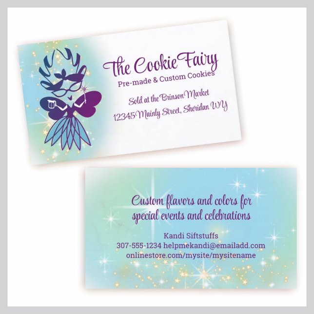 Magic fairy bakery baking pastry chef cooking business card (Creator Uploaded)