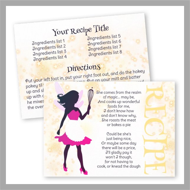 Magic fairy cooking baking cookbook recipe card (Creator Uploaded)