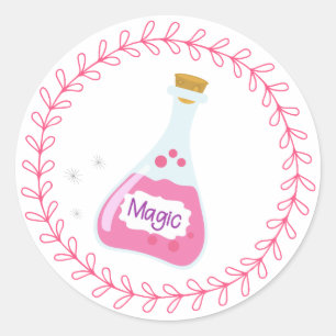 Magic Fairy Girl's Birthday Party   Magic Potion Classic Round Sticker