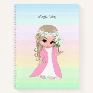 Magic Fairy on Multicolor Pastel Colours Notebook