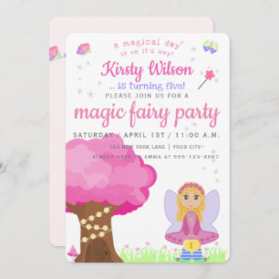 Magic Fairy Party Girl's Birthday Celebration Invitation