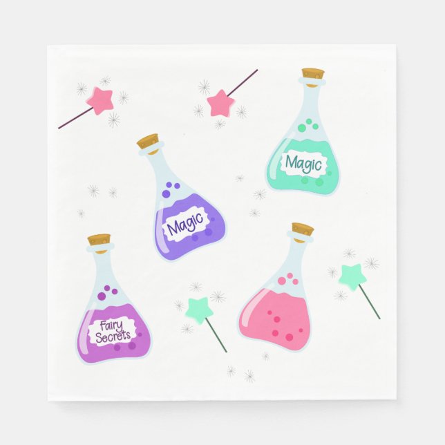 Magic Fairy Party | Girl's Birthday Celebration Napkin (Front)