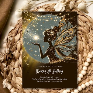 Magic Fairy silhouette at night kids birthday Invitation