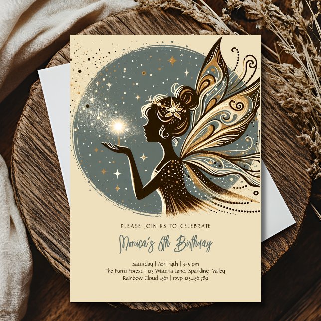 Magic Fairy silhouette kids birthday Invitation (Creator Uploaded)