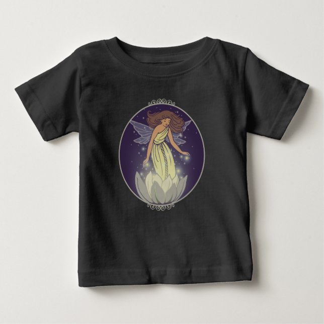 Magic Fairy White Flower Glow Fantasy Art Baby T-Shirt (Front)