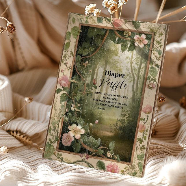 Magic Floral Forest Raffle Diapper Enclosure Card (Creator Uploaded)