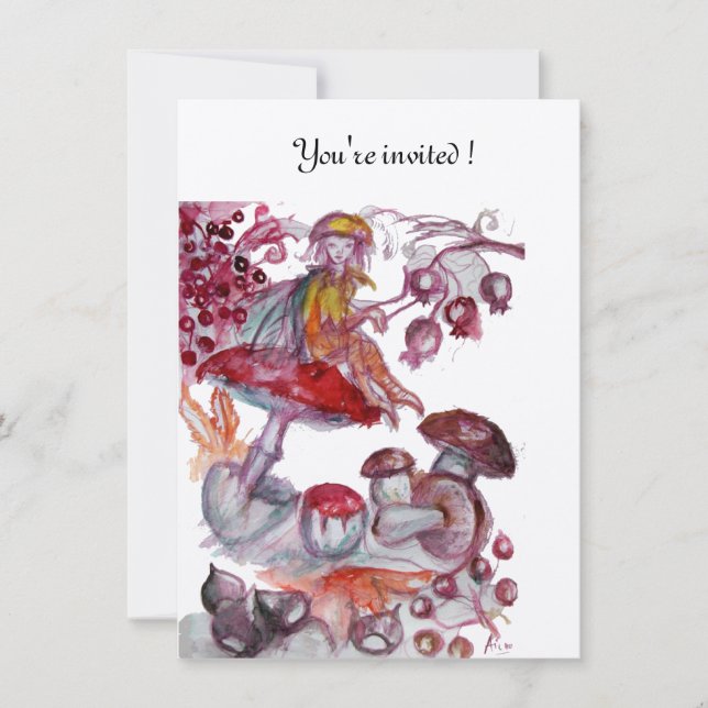 MAGIC FOLLET OF MUSHROOMS champagne Invitation (Front)