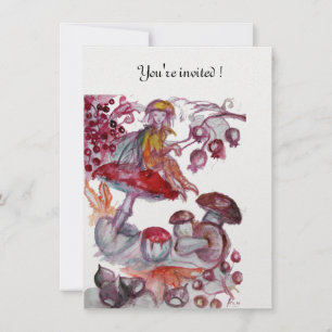 MAGIC FOLLET OF MUSHROOMS Floral Fantasy Invitation