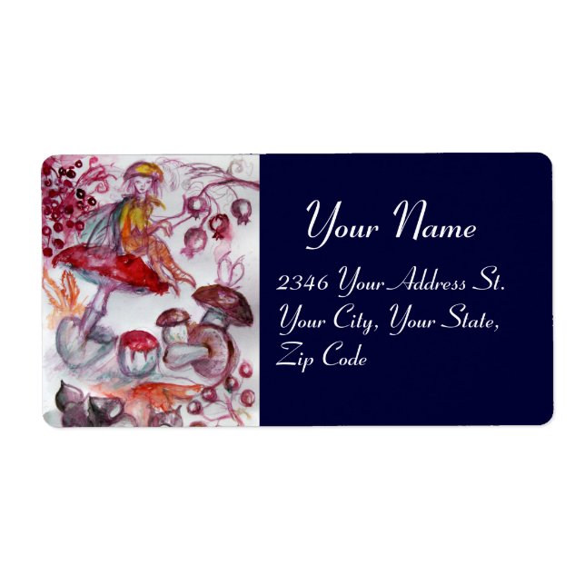 MAGIC FOLLET OF MUSHROOMS Red Blue Floral Fantasy (Front)