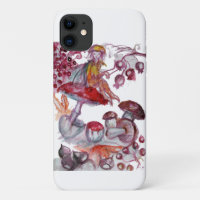 MAGIC FOLLET OF MUSHROOMS Red White Floral Fantasy