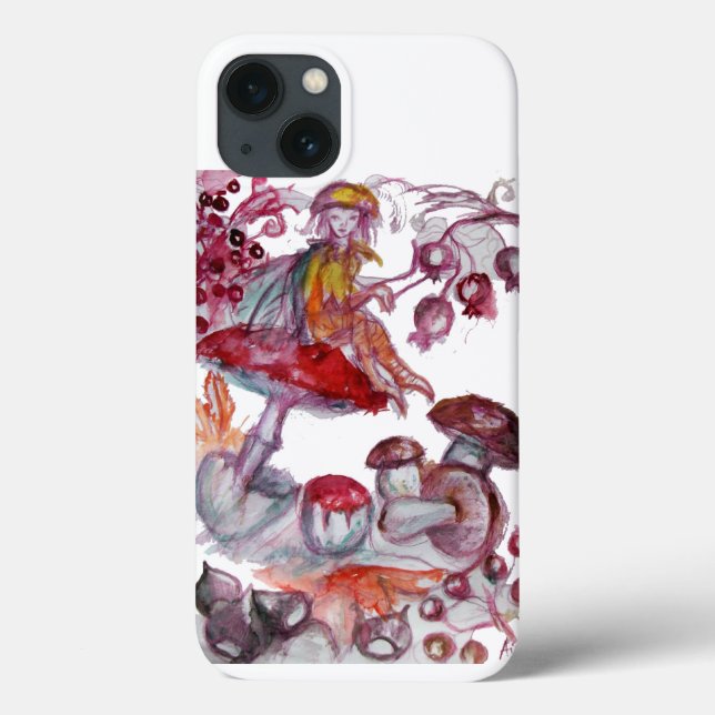 MAGIC FOLLET OF MUSHROOMS Red White Floral Fantasy Case-Mate iPhone Case (Back)
