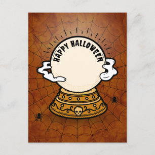 Magic fortune ball hallowen Holiday Postcard
