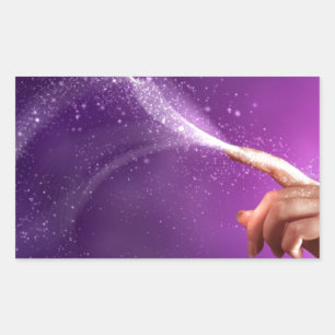 Magic fun violet hand wicca new age lavender chic rectangular sticker