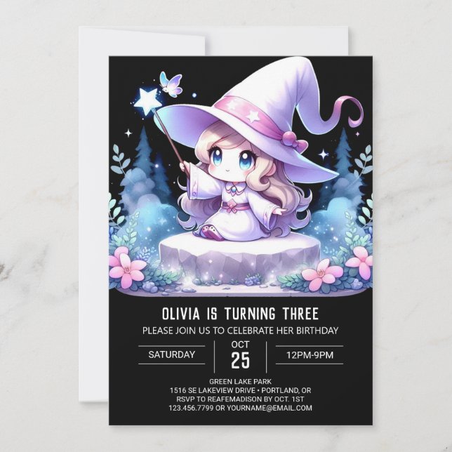 Magic Fun Wizard Birthday Invitation (Front)