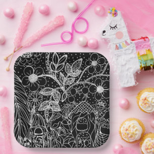 Magic Garden Colour-In Birthday Paper Plates