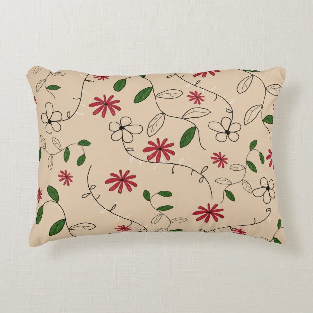 Magic Garden Flower Pattern   Decorative Cushion (Front)