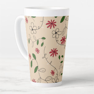 Magic Garden Flower Pattern  Latte Mug