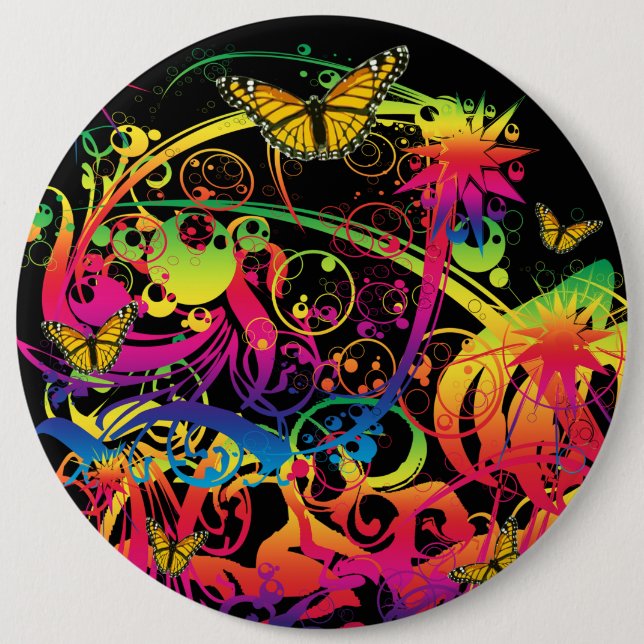 Magic Garden with Butterflies 6 Cm Round Badge (Front)