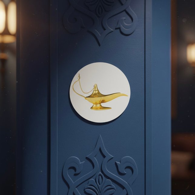 Magic Genie Lamp Classic Round Sticker (Creator Uploaded)