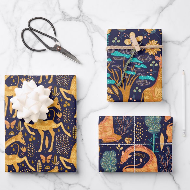 Magic Giraffe Wrapping Paper Sheet (Front)