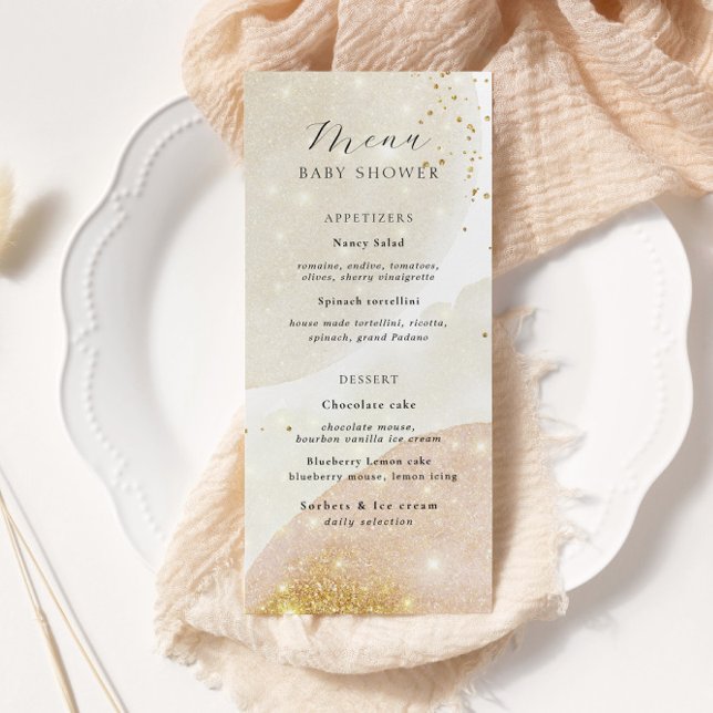 Magic Glitter Abstract Modern Baby Shower Menu (Creator Uploaded)