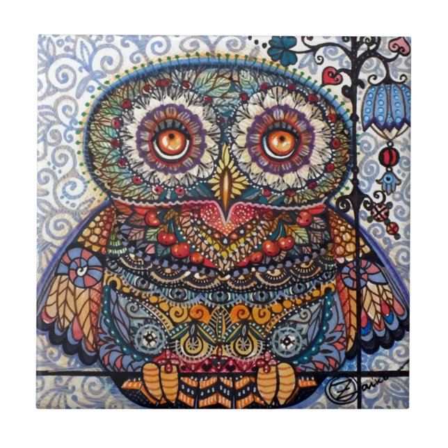 Magic graphic owl painting tile (Front)