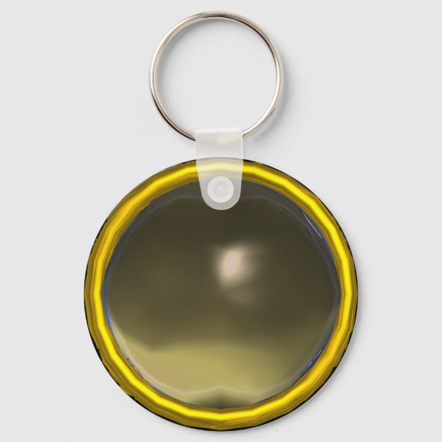 MAGIC GREY AGATE GEM STONE KEY RING (Front)