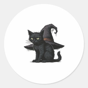 Magic Halloween Cat Classic T-Shirt Classic Round Sticker