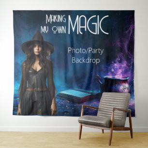 Magic Halloween Party Witchy Star Shot Backdrop Tapestry