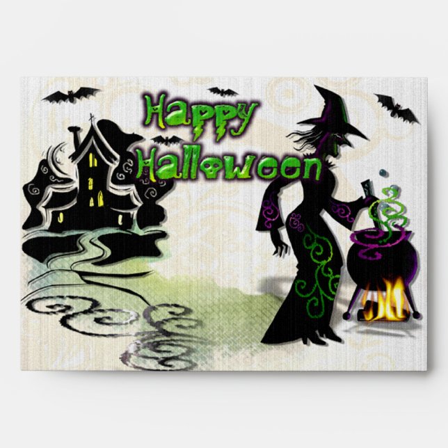 Magic Halloween Witch Envelope (Front)