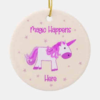 Magic Happens Here Unicorn Ornament