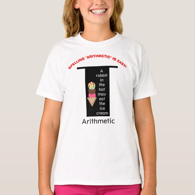 Magic Hat Spelling Arithmetic Ice Cream T-Shirt (Front)