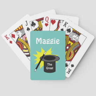 Magic Hat Teal Personalised Playing Cards