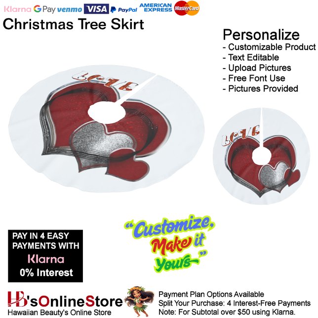 Magic Heart Tree Skirt with White Background (Magic Heart Tree Skirt with White Background.)