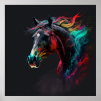 Magic Horse, Abstract Colours , Art Print Wall