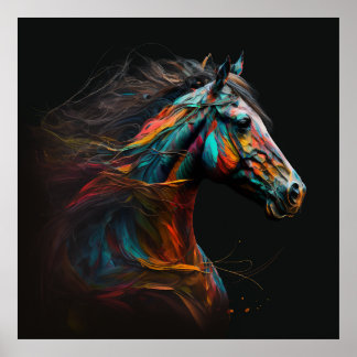 Magic Horse, Abstract Colours , Art Print Wall