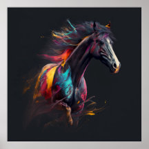 Magic Horse, Abstract Colours , Art Print Wall
