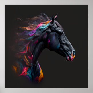 Magic Horse, Abstract Colours , Art Print Wall