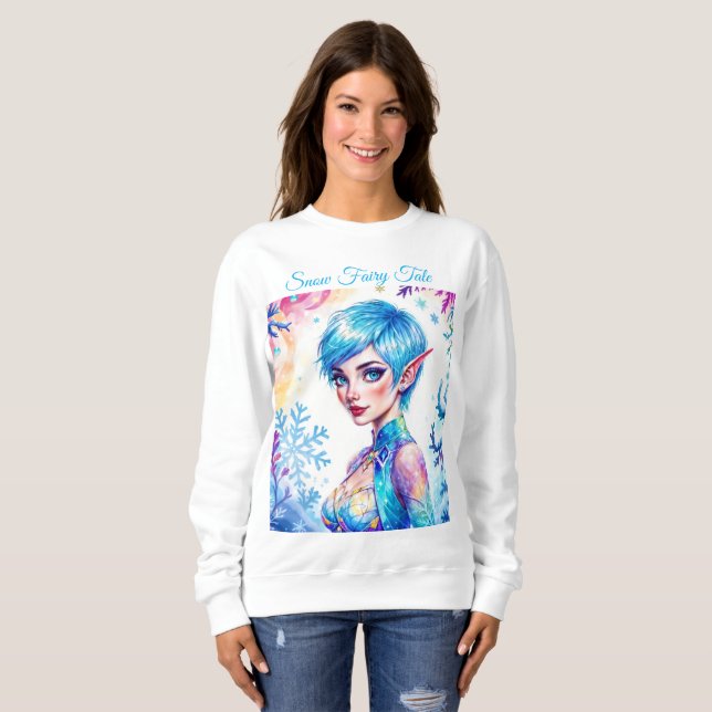 Magic ice elf snow forest frozen fairy tale sweatshirt (Front Full)