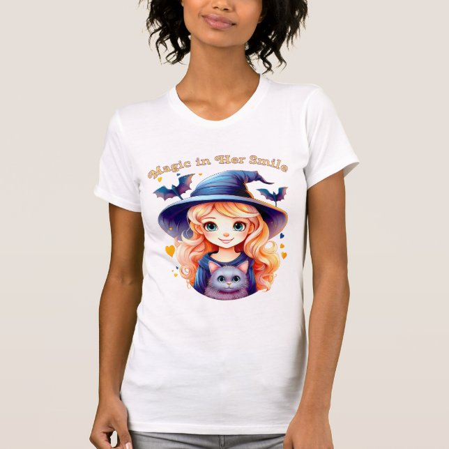 Magic in Her Smile – Women’s Halloween T-Shirt (Front)
