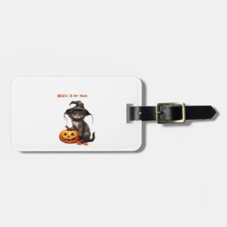 Magic in My Paws � Halloween Cat Design Classic T- Luggage Tag