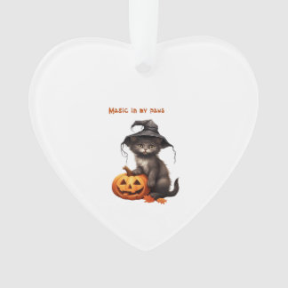 Magic in My Paws � Halloween Cat Design Classic T- Ornament