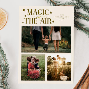 Magic In The Air Multi Photo Cream Holiday Card