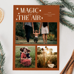 Magic In The Air Multi Photo Terracotta Holiday Card