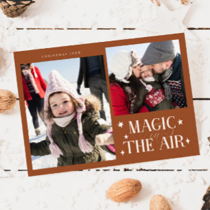 Magic In The Air Terracotta Photo Holiday Card