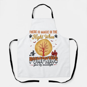 Magic in the Night Halloween Pumpkins Vintage Desi Apron