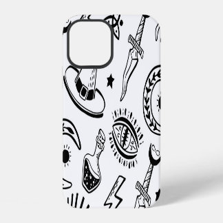 Magic Ink Drawing Seamless Pattern iPhone 12 Case